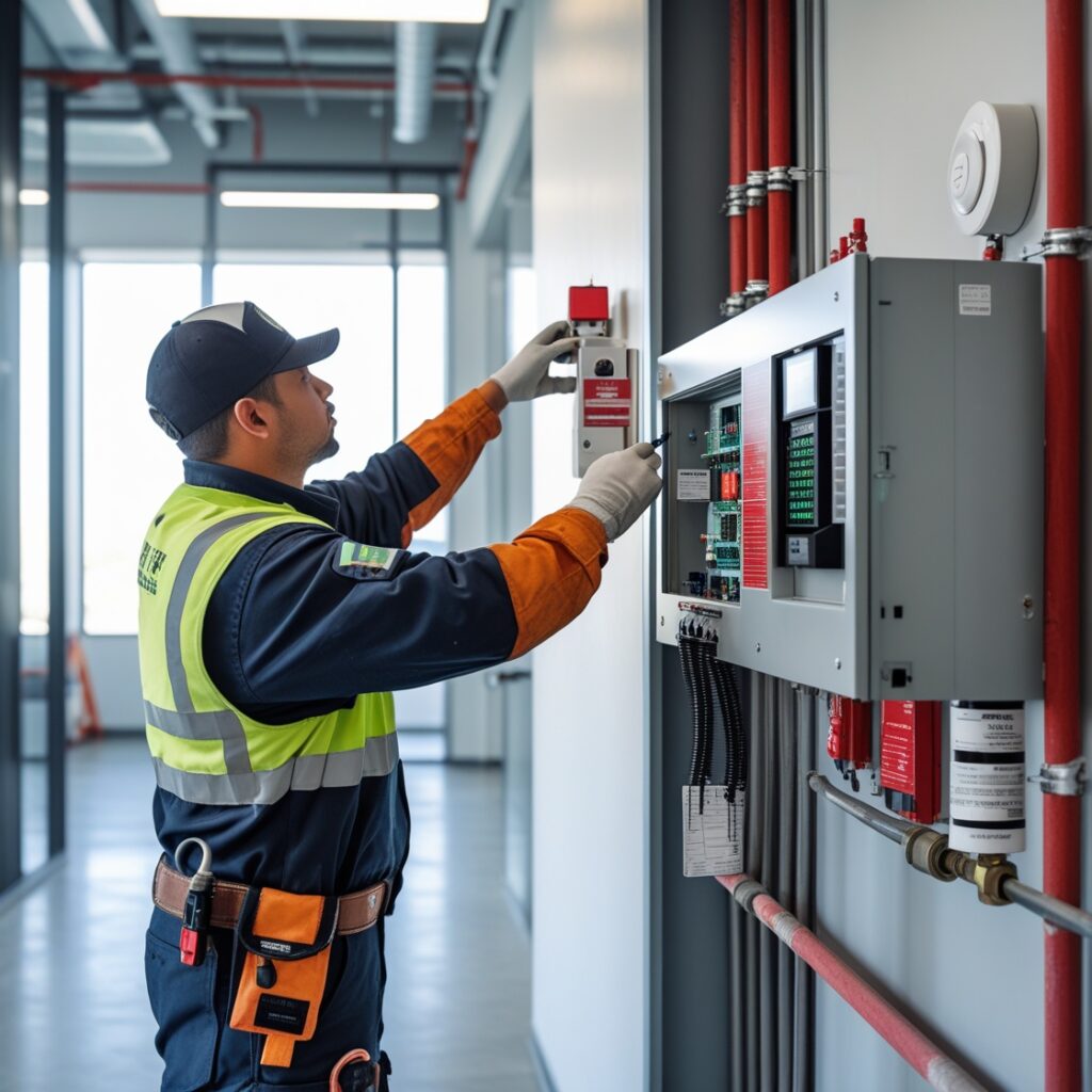 Fire alarm installation for a commercial fire protection system